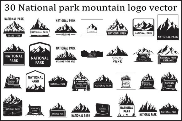 30 National Park Mountain Logo Vector: Graphics & Illustrations