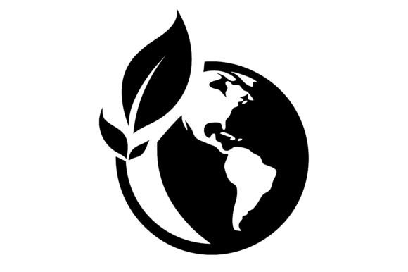 Abstract Earth and Leaf Fusion Symbo Graphics