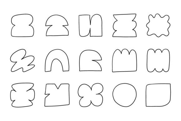 Abstract Organic Blob Shapes Doodle: Graphics & Illustrations