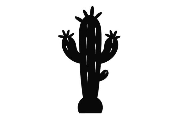 Cactus Plant Clip Art Black