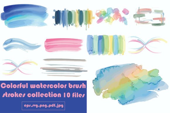 Colorful Watercolor Brush Strokes Graphics