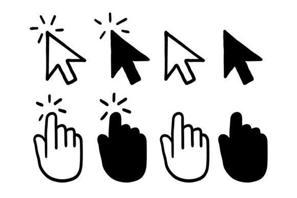 Cursor Click Icon SVG Bundle: Graphics & Illustrations for Crafters