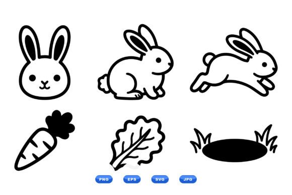 Cute Bunny SVG Clipart Pack: Graphics & Illustrations for Sellers