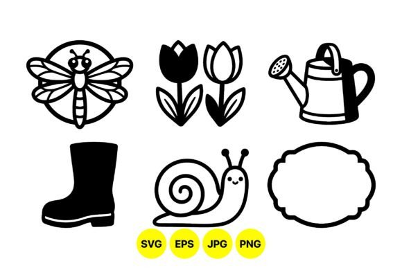 Cute Garden Icons SVG Set