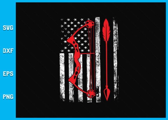 Deer Hunting American Flag Bow Hunting Graphics