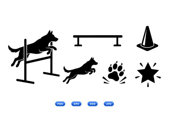 Dog Agility SVG Icons Pack: Graphics for Creative Projects