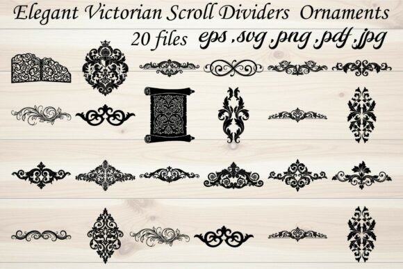 Elegant Victorian Scroll Dividers: Graphics & Illustrations for Polished Publishing