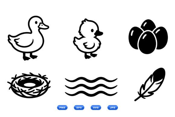 Farm Duck SVG Clipart Collection: Graphics & Illustrations for Local Branding