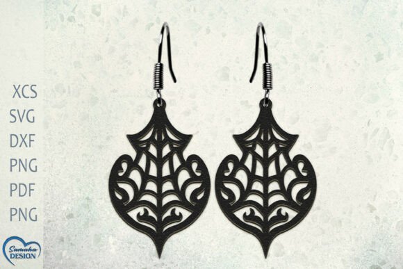 Halloween Spider Web Earrings Laser Cut