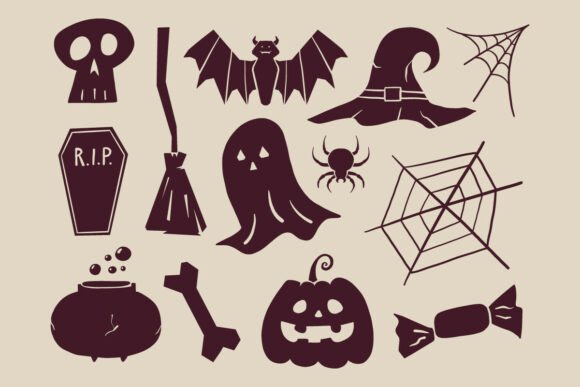 Halloween Spooky Icon Vector Bundle Set: Graphics & Illustrations