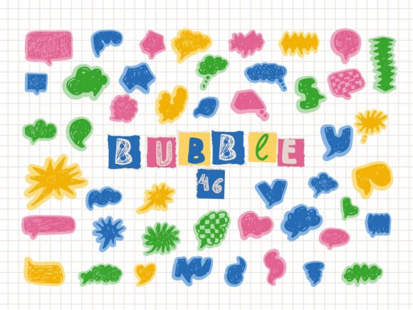 Hand-Drawn Colorful Speech Bubbles Set: Graphics & Illustrations