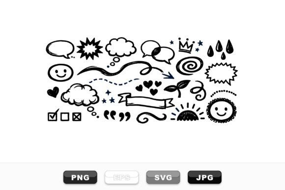 Hand Drawn Doodle Elements Pack: Playful Graphics & Illustrations