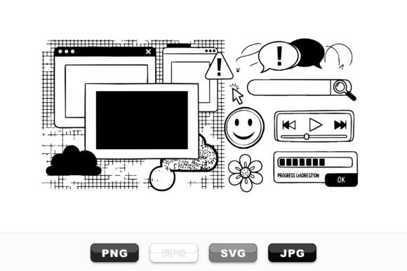 Hand Drawn Web Interface Icons for Graphics and Illustrations