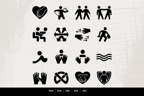 Human Interaction and Care Icons Set