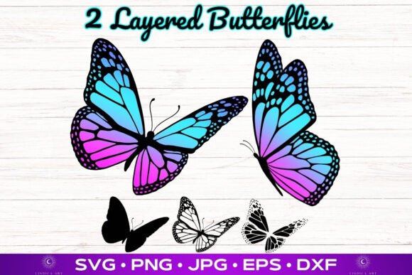 Layered Butterfly 3D SVG Cut File Bundle: Graphics for Print Templates