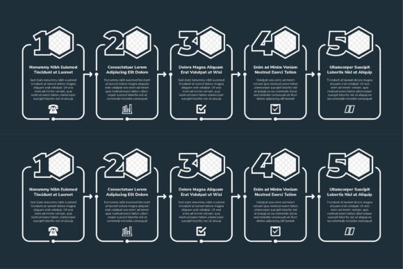 Line Infographic White Colors for Graphics and Infographics