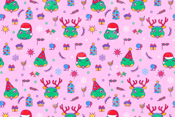 New Year Party Seamless Pattern Graphics