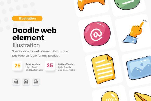 Object Doodled Web Element: Playful Graphics & Illustrations