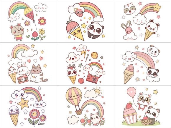 Rainbow Cartoon Image, Vector Collection