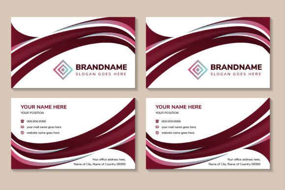 Red Gradient Curve Business Card: Graphics & Print Templates