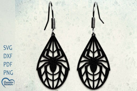 Spider Web Earrings Laser Cut