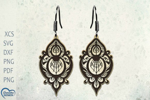 Spider Web Earrings Laser Cut