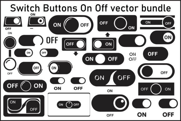 Switch Buttons on Off Vector Bundle Graphics