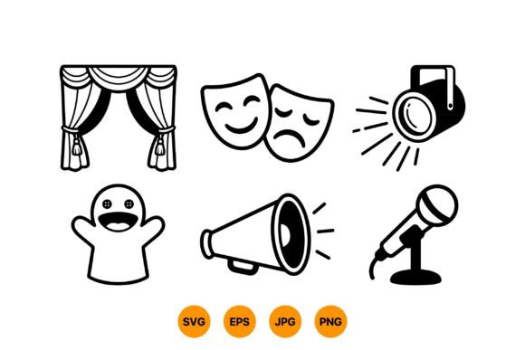 Theater Icon Clipart Pack: Graphics & Illustrations for Creative Sellers