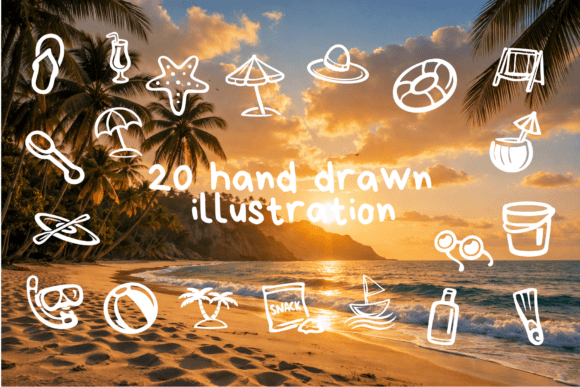 Tropical Vacation Illustrations: Graphics & Illustrations for Summer Branding