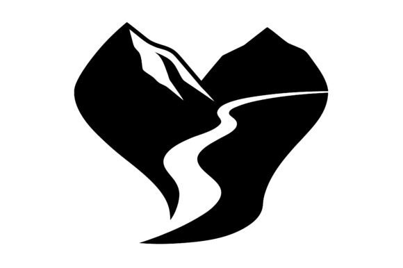 Valley Clip Art Black Silhouette Line Ar: Graphics for Crafts and Content