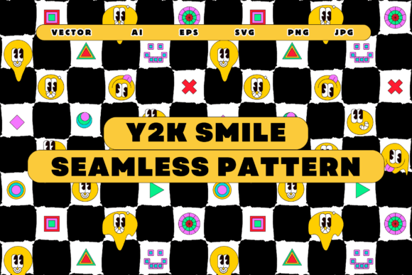 Y2k Smiles Chessboard Pattern
